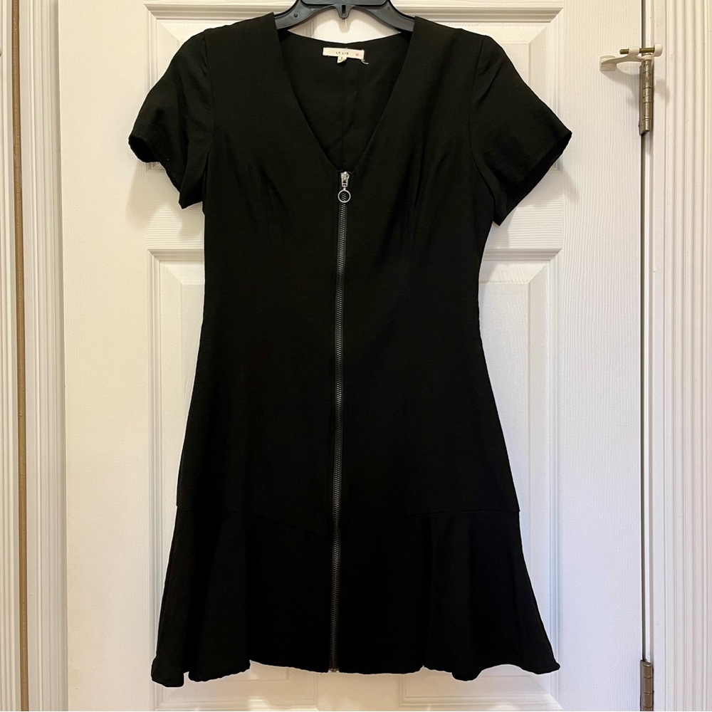 Black Le Lis Dress with Front Zipper - Size Small